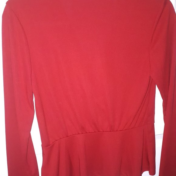 NWOT Red H&M size small peplum top - Picture 2 of 3